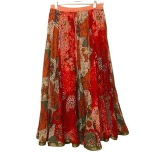 Multicolored boho indian cotton maxi skirt size one size best for XL 1X